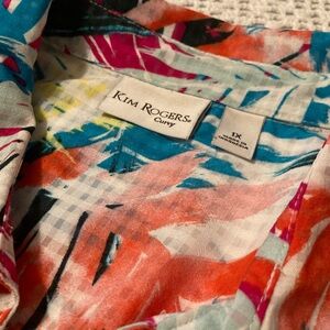 Kim Rogers Colorful Abstract Button Down Shirt